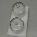 rejomiik 2 Pack Qtip Holder Thick Glass Apothecary Jars with Lid for Bathroom Accessories Vanity Organizers and Makeup Storage for Cotton Ball, Swabs, Makeup Sponges, Candy, Jewelry, Clear (White)