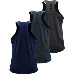 NELEUS Men's 3 Pack Running Tank Top Dry Fit Y-Back Athletic Workout Tank Tops (Medium)