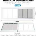 Melkus Shed Windows 10"x18"2 Pack, Upgraded Sliding Transom Window with Tempered Glass and Screen for Shed, Chicken Coop, Barn, Greenhouse, Garage, Playhouse, Storage Room, White, 10"x18"/2pcs