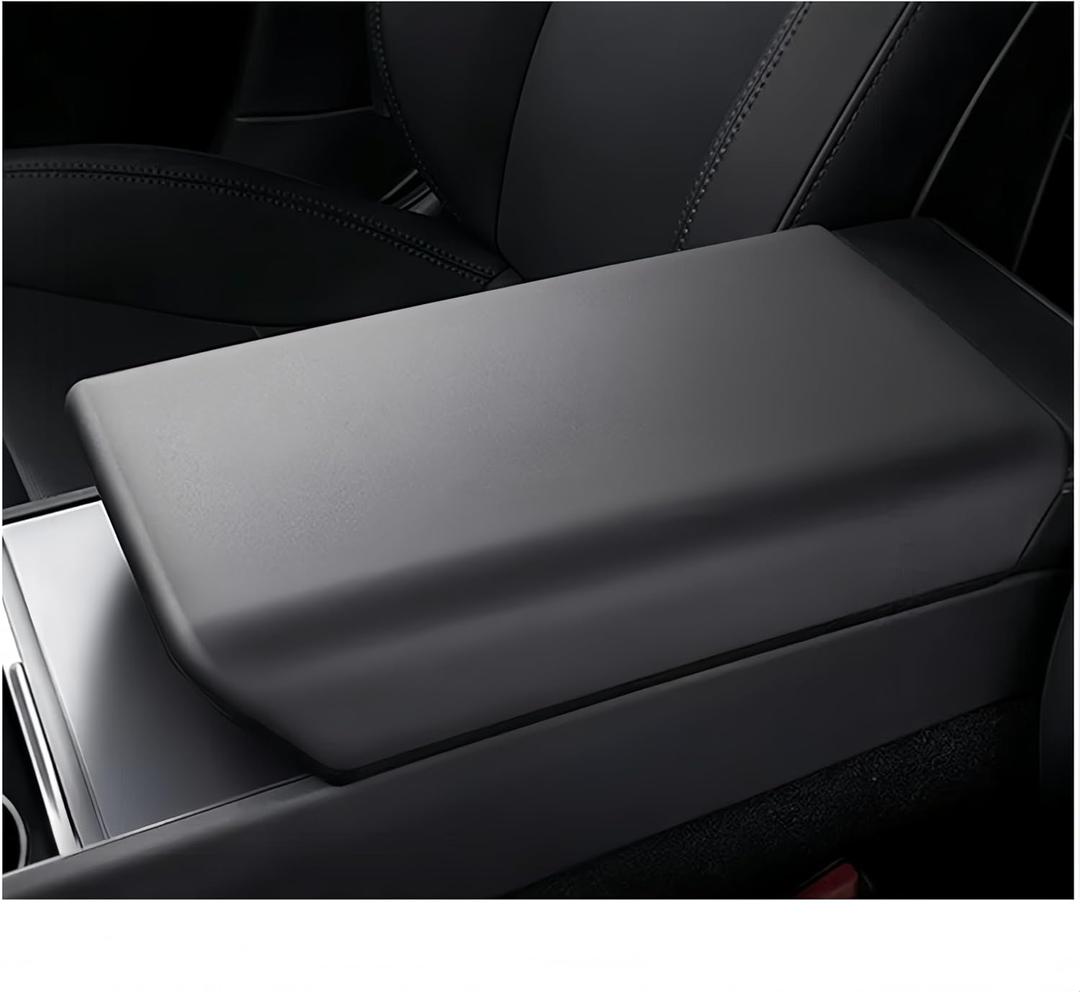 Frani Center Console Armrest Cover Designed for Tesla Model 3 Highland 2024-2026 and Model Y Juniper 2026 Refresh,Non-Slip Designed with EZ Snap On Install-Black