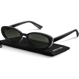 miyya 2025 Polarized Oval Sunglasses with UV Protection - Multiple Trendy Colors & Patterns (Black/Green)