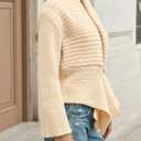 Womens Cardigan Sweaters 2025 Fall Trendy Chunky Open Front Sweater Long Sleeve Oversized Knitted Outerwear Coats (Beige)