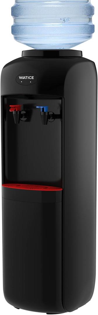 Hot & Cold Water Dispenser, Top Loading Water Cooler Dispenser for 3 or 5 Gallon Bottles, Child Safety Lock, Water Machine for Home/Office