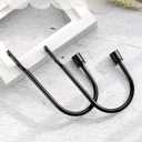 2 x Metal Curtain Holdbacks Decorative U Shaped Hooks Wall Mounted, Modern Design Curtain Tie Back Hooks, Black, 2pcs