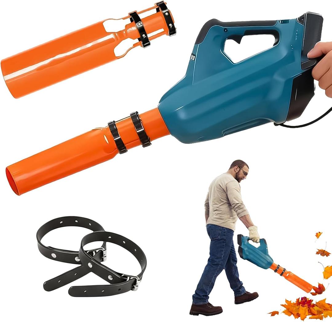 Leaf Blower Air Booster, Instantly Boosts Airflow, Turbo Nozzle Extension Boosts Speed & Power, Universal Fits All 2-4 in Circular Nozzle Blowers for Yard, Lawn, and Driveway Cleanup (Orange)