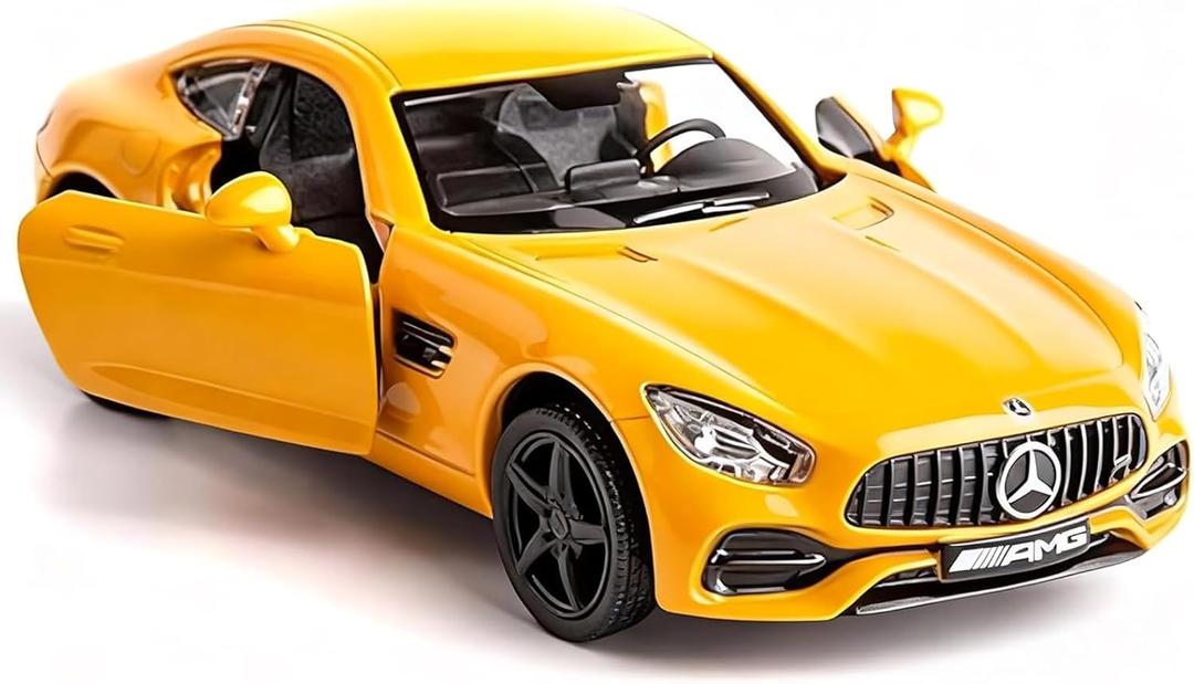 RMZ City 1:36 Scale Diecasting Alloy Car Model Benz AMG GTS Car Model Toy Car Pull Back Vehicles Toy Car for Toddlers Kids Boys Girls Gift (Yellow)