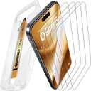 3 x MRGLAS 4-Pack TOP 9H+ Glass for iPhone 16 Screen Protector [Auto Alignment Kit] [10X Military Protection] UNBREAK Tempered Glass Flim for 16 6.1 inch Longest Durable Case-Friendly (Transparency)