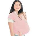 KeaBabies Baby Wrap Carrier - All in 1 Original Baby Carrier Newborn to Toddler Sling, Easy to Wear, Hands Free Bonding, Lightweight, Breathable Infant Wraps (Dusty Pink)