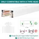 H Track Lighting Rails Kit - iCreating 40ft White Track Lighting Tracks 3 Wire with Floating Canopy Connector, L Connector, I and T Connectors for Single Circuit H Type LED Tracks Light Heads Fixtures