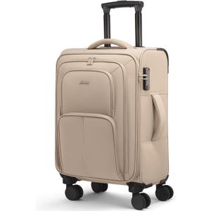 LOVEVOOK Carry On Luggage 22x14x9 Airline Approved, 22 Inch Softside Suitcases with Spinner Wheels, Lightweight Carry-on Suitcase with TSA Lock for Women Men, Large Luggage for Travel Business Trip