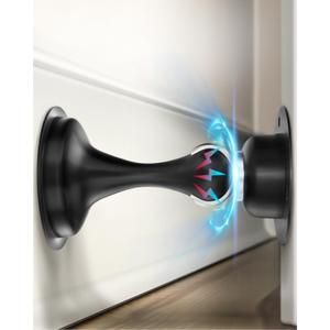 Door Stoppers Magnetic Door Catch - Pack i2 Stainless Steel Heavy Duty Door Holder Stops for Bottom Top of Door - Wall Floor Mounting No Drill 3D Adhesive & Screws Strong Magnet Keep Door Open