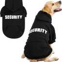KOOLTAIL Security Dog Hoodie, Fall Puppy Sweater Clothes for Small Medium Large Dogs, Soft Warm Winter Pet Cold Weather Coats Hooded Sweatshirt with Pocket, Dog Halloween Costume for Girl Boy, Black XL