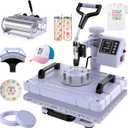 Slendor Heat Press Machine Sublimation Heat Press 360 Swing Away Heat Transfer Digital T-Shirt Pressing with 30OZ 20OZ Tumbler Press, Multifunction Combo for Hat Cap Plate 12''X15'' 5IN1 Lavender