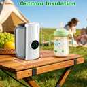 Portable Battery-Powered Baby Bottle Warmer with Temperature Display, Travel-Friendly Milk Warmer for On-the-Go Feeding
