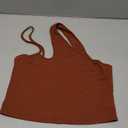 Crop Tank Top Halterneck Top Aesthetic Sport Summer with Cut Out Function Brown  S