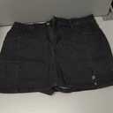 luvamia Skorts Skirts for Women Denim Mini Skirt Side Slit with High Waisted Jean Shorts Stretchy (Black, L)
