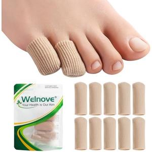 Welnove Gel Toe Cap - 8 Pack Pinky Toe Protector for Women Men - Cushions and Protects to Cover Toes, Relief Toe Pain from Ingrown Toenails, Corns, Blisters, Hammer Toes (Small Size)