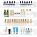 6 Pack Wall Mounted Acrylic Nail Polish Organizer Rack 15 Inch Clear Nail Polish Shelf with Removable Ends Multi-Purpose Shelf for Essential Oils Cosmetics Storage Display for Salon Bathroom