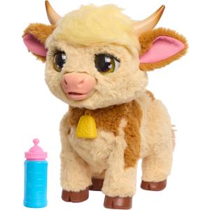 FurReal Maggie The Feed & Follow Cow, 11 Inch Interactive Highland Mini Cow, for Boys and Girls, Ages 4 and up