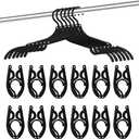 24 PCS Travel Hangers Cruise Ship Essentials Portable Folding Clothes Hangers Travel Accessories Foldable Clothes Drying Rack (Black)