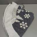 Christmas Tree Skirt, Fur Rustic White Xmas Tree Skirt,Snowy Christmas Trees Mat Decorations Indoors,Deer and Snowflake Pattern (36 inches, Two Deers)