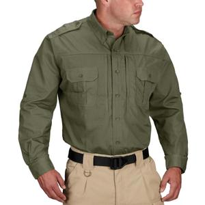 Propper Tactical Long Sleeve Ripstop Shirt  Epaulettes, Teflon Fabric Protection & Document Pockets for Public Safety (Small, Olive Green)