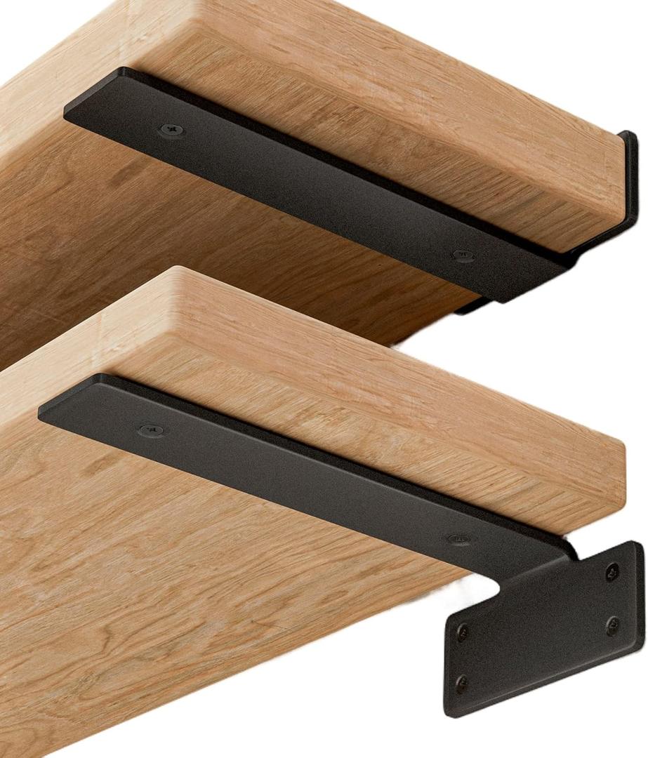 Wekis 6 Inch Shelf Brackets 6 Pack, Black