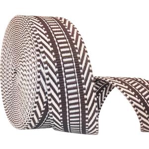 1.5 Inch Patterned Cotton Webbing Straps - 1 1/2 Inch 5 Yards Jacquard Fabric Ribbon Heavy Duty Straps for Bags Making,Harnesses,Backpack, Belts,Clothing,Sewing (T0179 Coffee)
