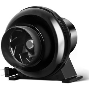 iPower 4 Inch 195 CFM Inline Duct Exhaust Fan Air Vent Booster Ventiliation Blower for Grow Tent, Attic, HVAC, Basements or Kitchens, Low Noise, Black
