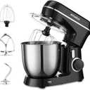 Stand Mixer, AlfaBot SM-1531 4.8Qt Electric Kitchen Mixer with Dough Hook Flat Beater and Whisk, Tilt-Head 10 Speed Food Mixer with Stainless Steel Bowl and Splash Guard