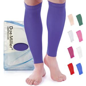 Doc Miller Compression Calf Sleeve for Men & Women, Premium Medical Grade, 15-20mmHg Graduated Support for Running, Calf Tear, Shin Splints, Knee High, Calf Sleeves, 1 Pair (XXX-Large, Violet)