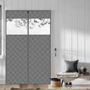 WochiTV Magnetic Thermal Insulated Door Curtain Fits Door Size 46" x 82", Durable Waterproof Cloth, Polyester Fiber Filling, Weatherproof, Windproof, Reduce Noise, Visible Panels, Gray