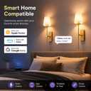 Battery Operated Wall Sconces Set of 2, Matter Smart Wall Lights | Requires Matter Hub, 66H Rechargeable, RGB Dimmable, Works with Alexa Apple & Google Home, No Wiring