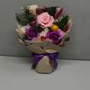 Forever Flowers Gifts for Her, Preserved Flowers Bouquet Birthday Gifts for Women, Preserved Roses for Grandma Wife Anniversary Valentine's Day Mother's Day (Purple Paper)