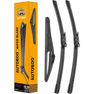 AUTOBOO 28"+21" Windshield Wipers with 12" Rear Wiper Blade Replacement for Mercedes-Benz ML-Class W164 2006-2011 ML320 ML350 ML550 ML63 2005-2012 X164 GL-Class W251 R-Class -Original Factory Quality