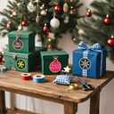 3 x Christmas Stickers for Envelope Seals Cards Making Crafts 2 Inch Round Happy Holiday Christmas Label Card Vinyl Stickers for Mailing Baked Goods Gifts Decorative Bag (deer168)