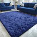 OLANLY 5x8 Machine Washable Large Area Rugs for Living Room, Bedroom, Soft Fluffy Shaggy Bedside Rug, Indoor Floor Carpet for Kids Girls and Boys, Dorms, Nursery, Home Decor Aesthetic, Navy Blue