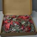 Dingion 6 Pcs 6" Christmas Mini Cabinet Wreaths for Kitchen with Ribbon Bows Red Berry Small Window Wreath for Window Door Farmhouse Christmas Party Decorations (Stylish Style)