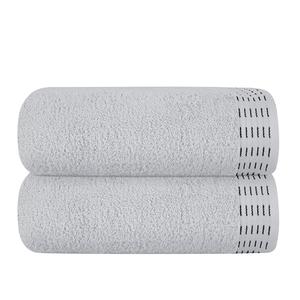 MALLONI HOME Cotton 2 Pack Oversized Bath Towel Set 28x55 inches, Large Bath Towels, Ultra Absorbant Compact Quickdry & Lightweight Towel, Ideal for Gym Travel Camp Pool - Light Grey