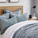 EverGrace Velvet Quilt Set King Size, Luxurious Soft Quilted Bedding Sets, Lightweight Velvet Comforter for All Season, Striped Channel Bedspread Coverlet with 2 Shams, 104" x 92", Blue Linen