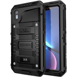 seacosmo Waterproof Case for iPhone XR with Built-in Screen Protector, 360 Full Body Protective Military Grade Rugged Shockproof Case Cover for iPhone XR, Black