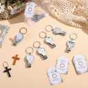 Vesici 25 Set Baptism Party Favors Bulk Includes 3 in 1 Nail Clippers Bottle Opener Keychain God Bless Nail Clippers Thank You Gift Cards Organza Bags for Baptism Party Supplies Souvenirs