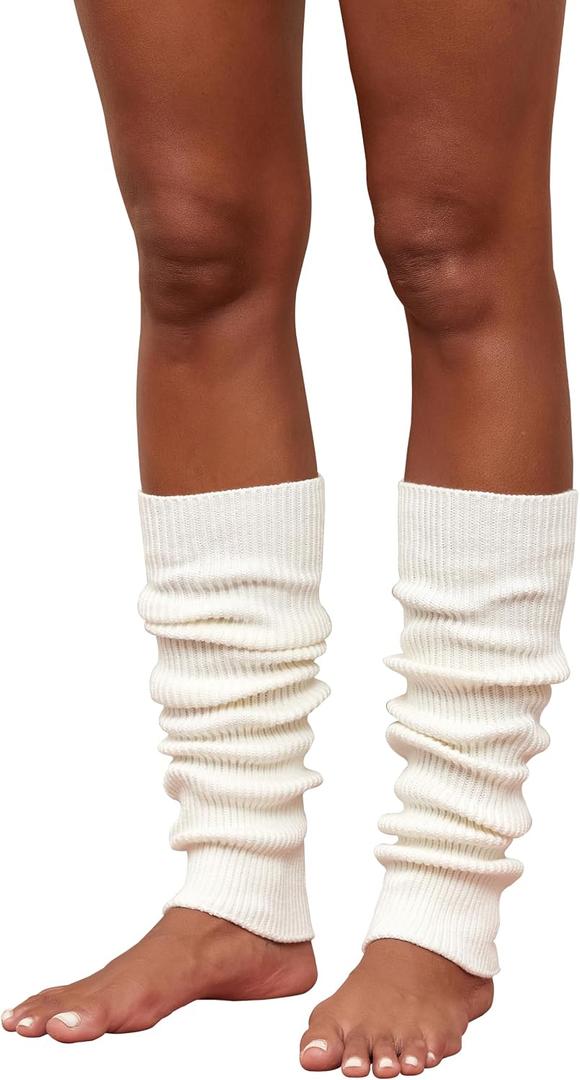 Women Leg Warmers 80s 90s Y2K Style Ribbed Knit Boot Socks for Yoga Dance Sports