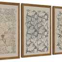 Krtoni 3PCS Framed Vintage William Morris Wall Art, Neutral Abstract Floral Canvas Artwork Prints, Rustic Boho Farmhouse Flower Botanical Picture Paintings for Living Room Bedroom Office 16W x 24H