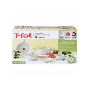 T-FAL ESSNTALS CERAMIC 10PC SET MOON GRY
