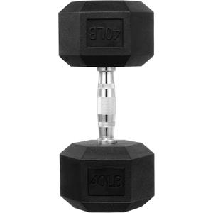 HulkFit Rubber Coated Hex Dumbbells, Anti-Roll Hand Weights, Non-Slip Ergonomic Handle Low Odor for Home Gym (Pack of 1)