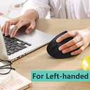 Lekvey Left Handed Mouse, Wireless 2.4 GHz USB Lefty Left Hand Ergonomic Vertical Mouse, Less Noise - Black