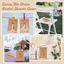 Fulmoon 50 Packs Guess The Dress Bridal Shower Games for Guests Include Wedding Shower Games Cards and Water Soluble Pencils Fun Wedding Decorations Party Supplies Games Ideas(Brown)