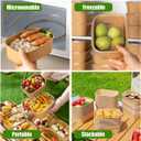 50 Pack 29Oz Disposable Meal Prep Containers With Lids and Forks-Disposable Kraft Paper Bowls-to go food containers-Microwavable and Freezer Safe Take Out Containers for Hot/Cold Food Prep and Salad