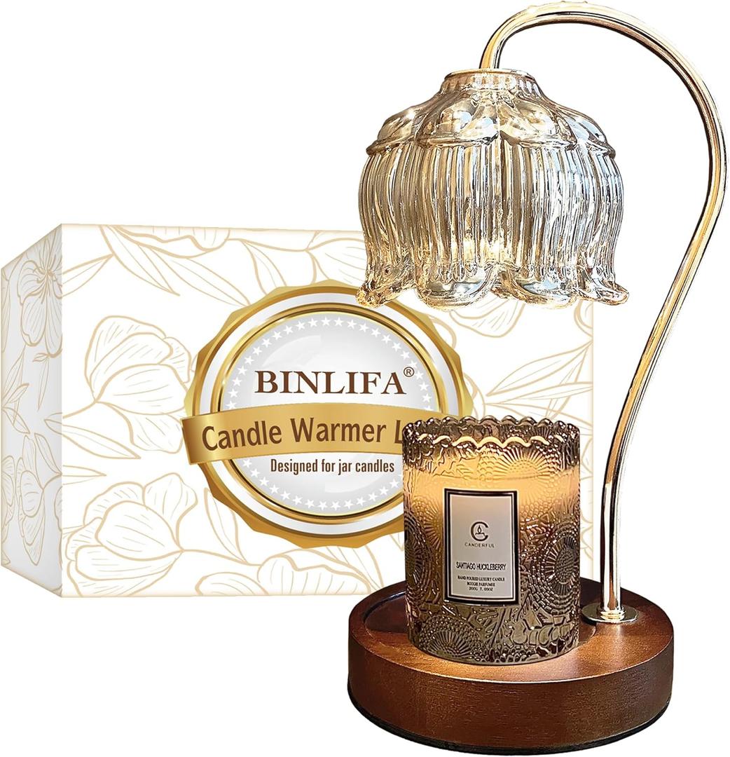 Candle Warmer Lamp, Dimmable Candle Warmer with Timer, Electric Candle Melt Warmer Compatible with Large Jar Candles
